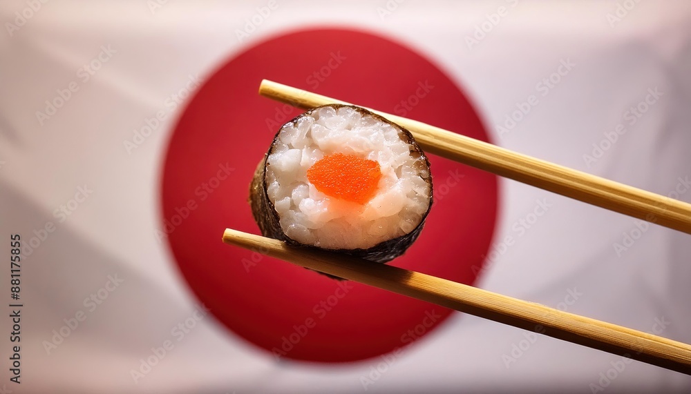 Japanese Sushi Roll with National Flag Japanese Sushi Roll with National Flag