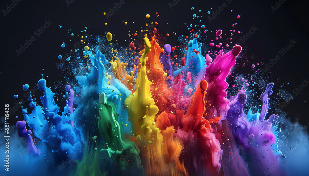 explosion of paint of many colors explosion of paint of many colors