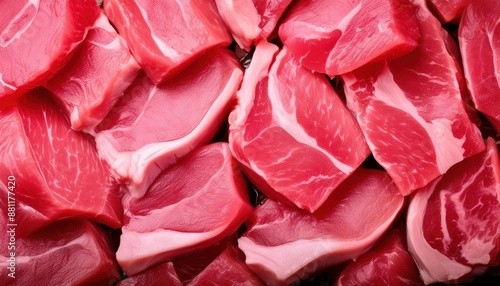 Fresh Slices of Raw Red Meat