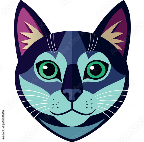 Cat Face Vector Art Illustrations
