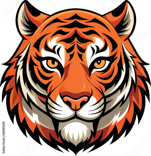 Tiger Head Vector Art Illustration