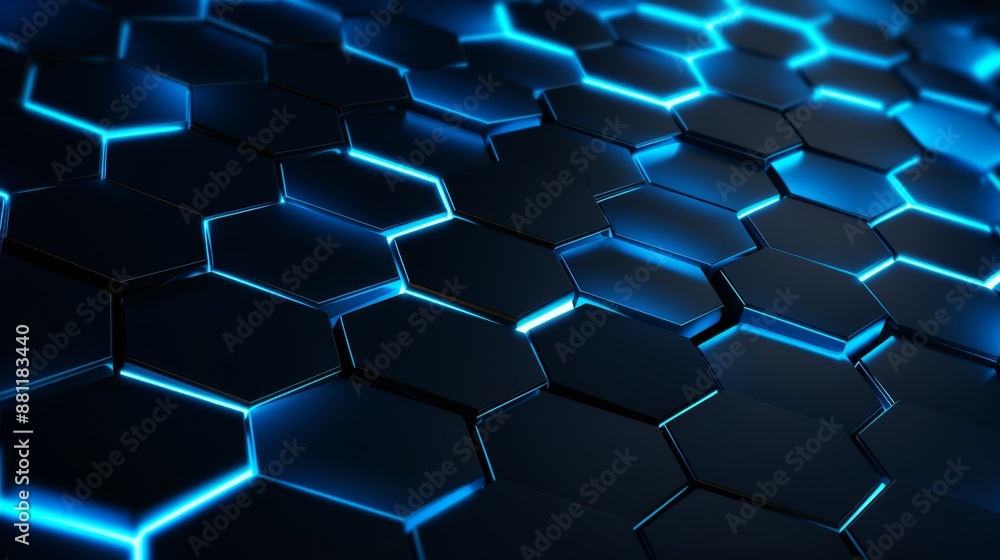 Abstract Blue Hexagon Pattern Background Abstract Blue Hexagon Pattern Background
