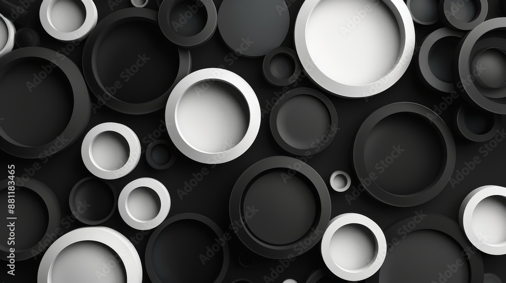 Abstract Monochrome Circular Patterns Background Abstract Monochrome Circular Patterns Background