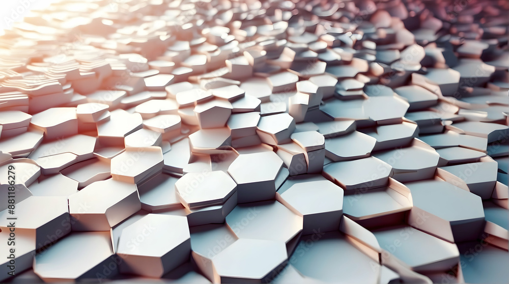 Fototapeta premium Abstract hexagonal pattern in sunlight