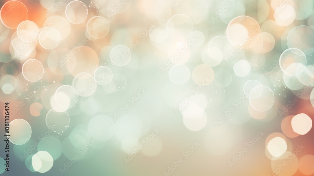 Naklejka premium Glittering Bokeh Lights on Soft Pastel Background