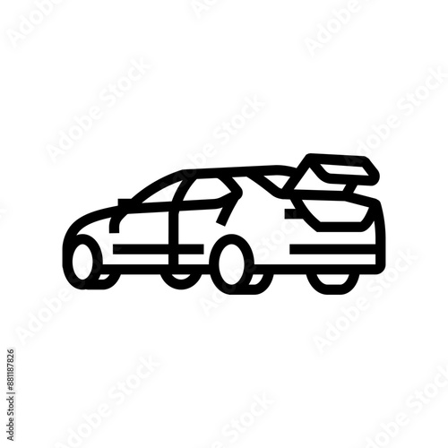 car modern transport line icon vector. car modern transport sign. isolated contour symbol black illustration