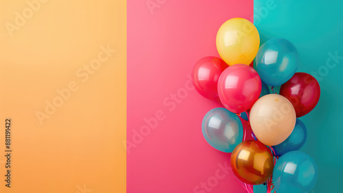 Wallpaper Mural Colorful balloons on vibrant two-tone background Torontodigital.ca