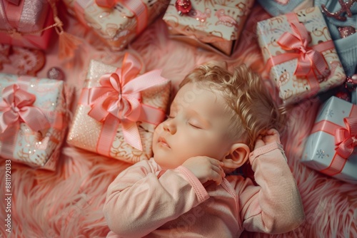 Love and tenderness radiate from peaceful boy he sleeps. Serene and gentle scene of boy deep restful slumber. Young innocent soul enveloped serenity of untroubled dreams.