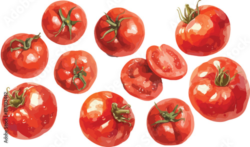 tomato watercolor clipart