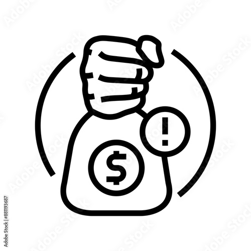 corruption money business cash line icon vector. corruption money business cash sign. isolated contour symbol black illustration