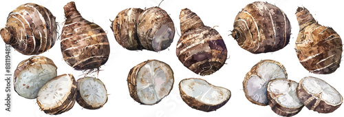 taro watercolor clipart
