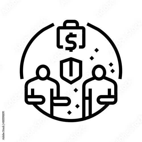 patronage money business cash line icon vector. patronage money business cash sign. isolated contour symbol black illustration