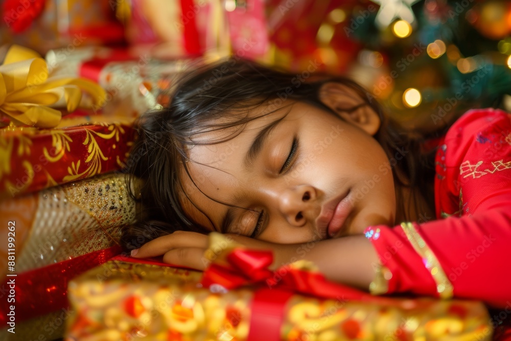 Calm and cozy young girl dreams of delightful fantasy. Innocent child dreams of vibrant and whimsical adventures. Sleep is doorway to world of imaginative adventures. Calm and cozy young girl dreams of delightful fantasy. Innocent child dreams of vibrant and whimsical adventures. Sleep is doorway to world of imaginative adventures.