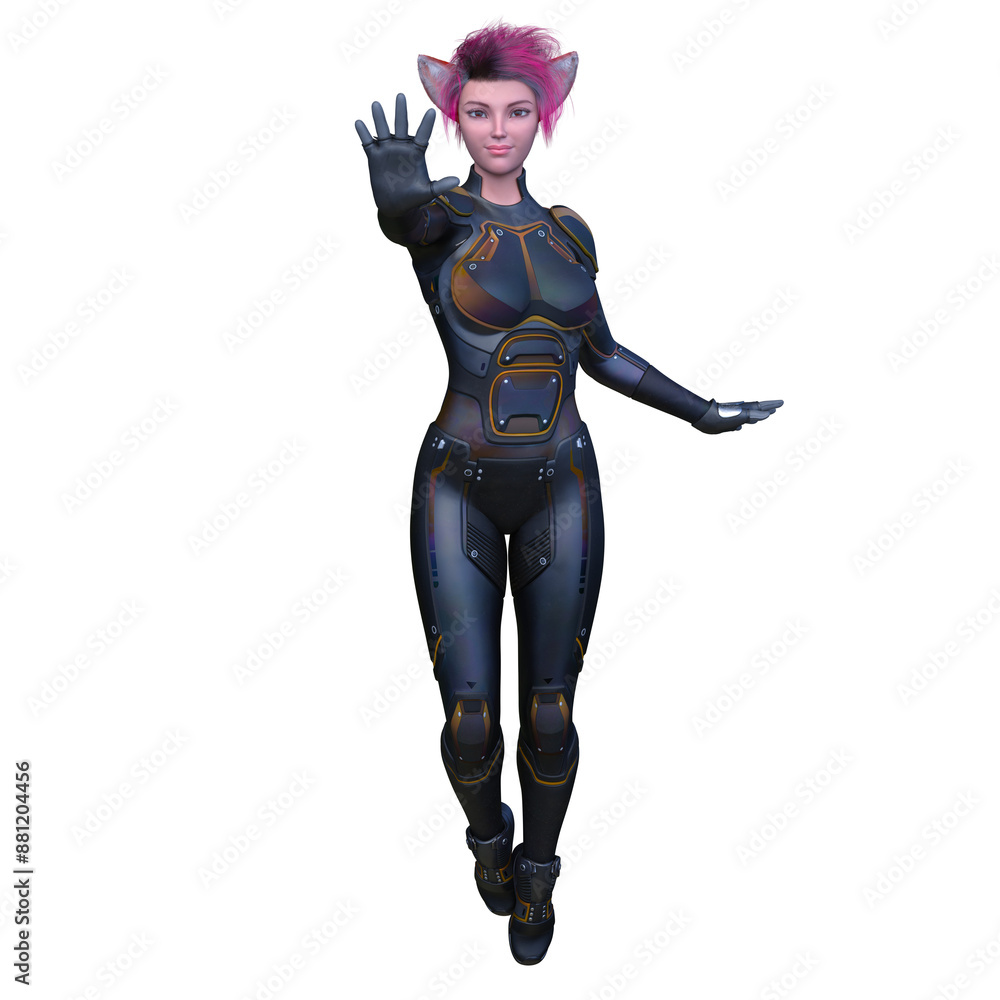 サイバーウーマン　3DCGレンダリング
