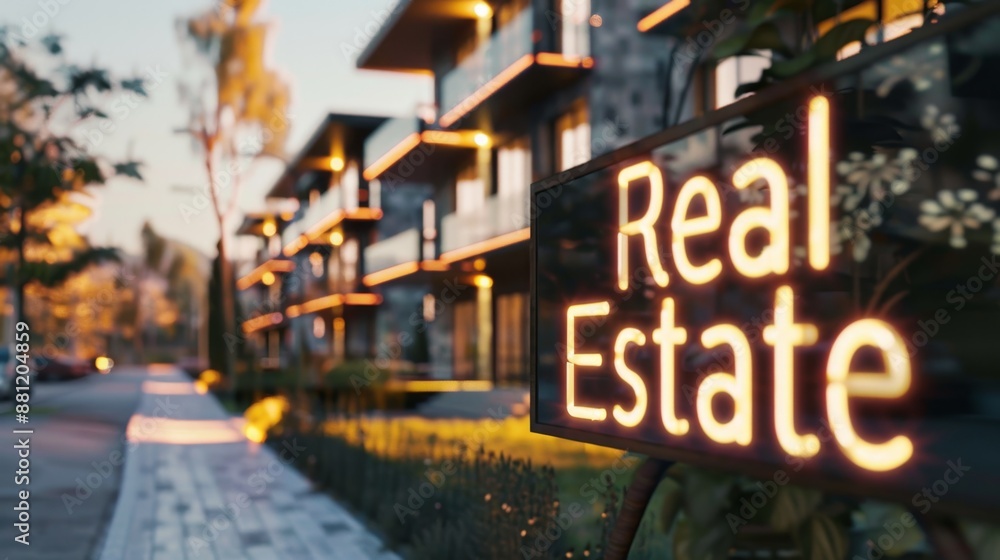 Obraz premium White LED Home buying concept art poster.