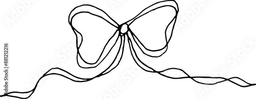 Hand drawn bow illustration doodle