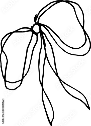 Hand drawn bow illustration doodle