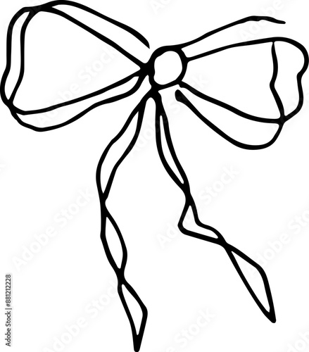 Hand drawn bow illustration doodle