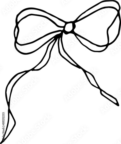 Hand drawn bow illustration doodle
