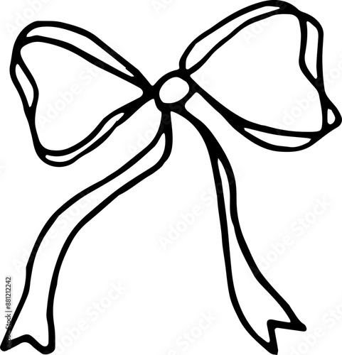 Hand drawn bow illustration doodle