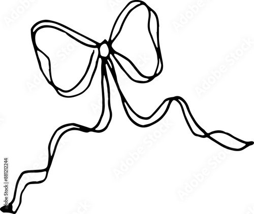 Hand drawn bow illustration doodle