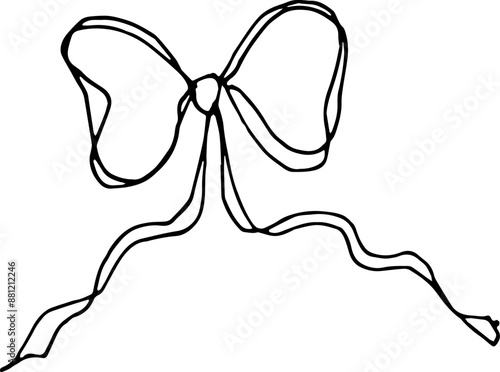 Hand drawn bow illustration doodle