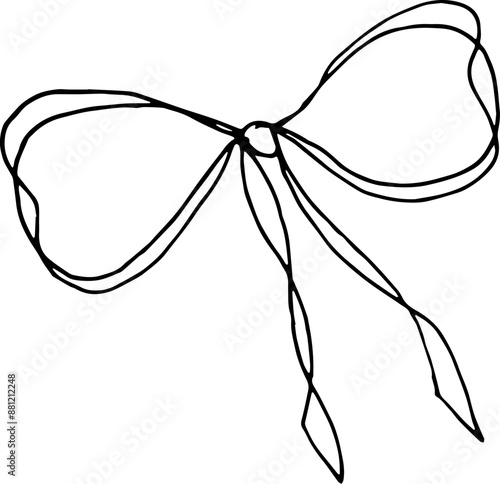 Hand drawn bow illustration doodle