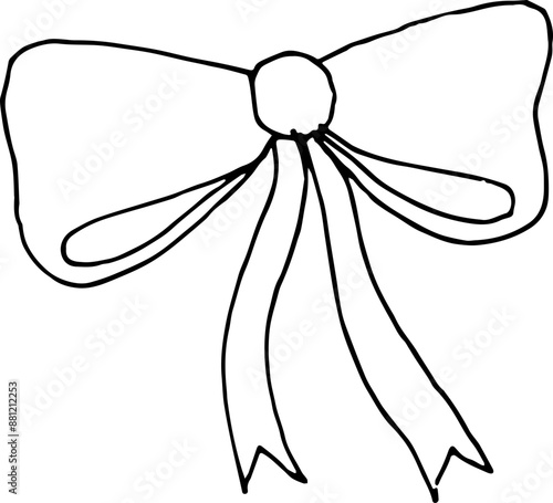 Hand drawn bow illustration doodle