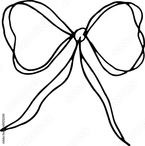 Hand drawn bow illustration doodle