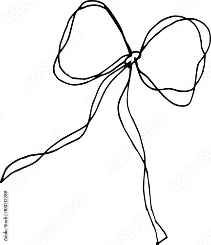 Hand drawn bow illustration doodle