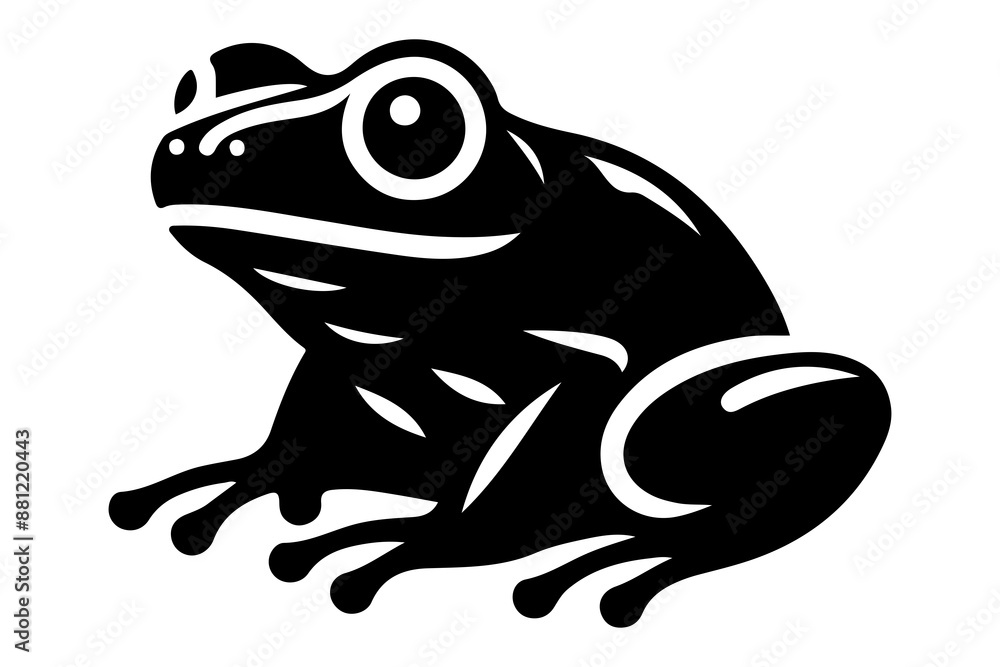 Black Frog silhouette style vector illustration art isolated on transparent background - Generative AI


