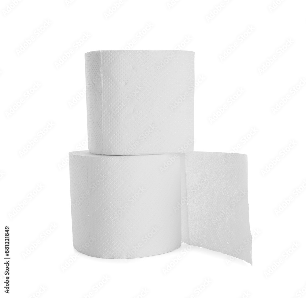Rolls of toilet paper on white background Rolls of toilet paper on white background
