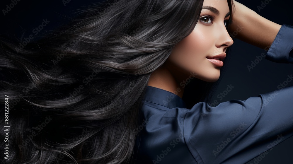 3d render of lush hair and flawless skin, illustrating hair treatment and care concept 3d render of lush hair and flawless skin, illustrating hair treatment and care concept