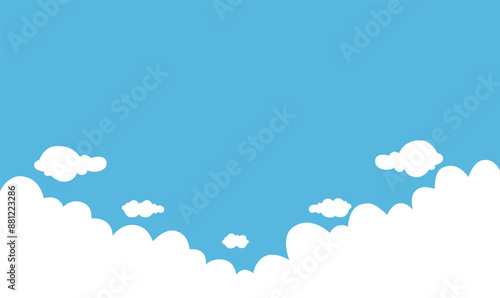 Cloud paper cut background vector