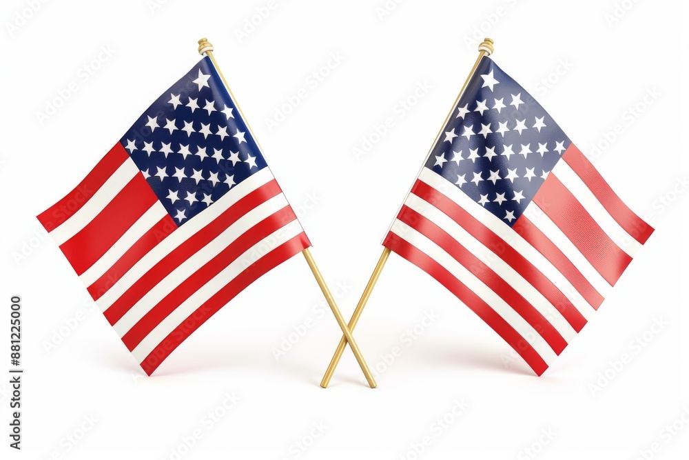 American holiday flag set in a flat style (4th of July and Veteran's Day) American holiday flag set in a flat style (4th of July and Veteran's Day)