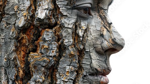 Organic Fusion: Tree Bark and Human Visage