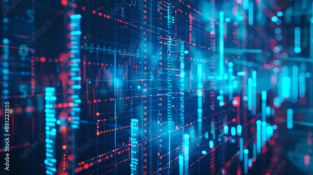 Blue background with financial data processing image. Image shows global networks, business, finances, computing, and data processing concepts. Blue background with financial data processing image. Image shows global networks, business, finances, computing, and data processing concepts.