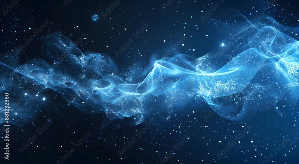 Shimmering Blue Data Streams in Cosmic Network Futuristic Technology Visualization Shimmering Blue Data Streams in Cosmic Network Futuristic Technology Visualization