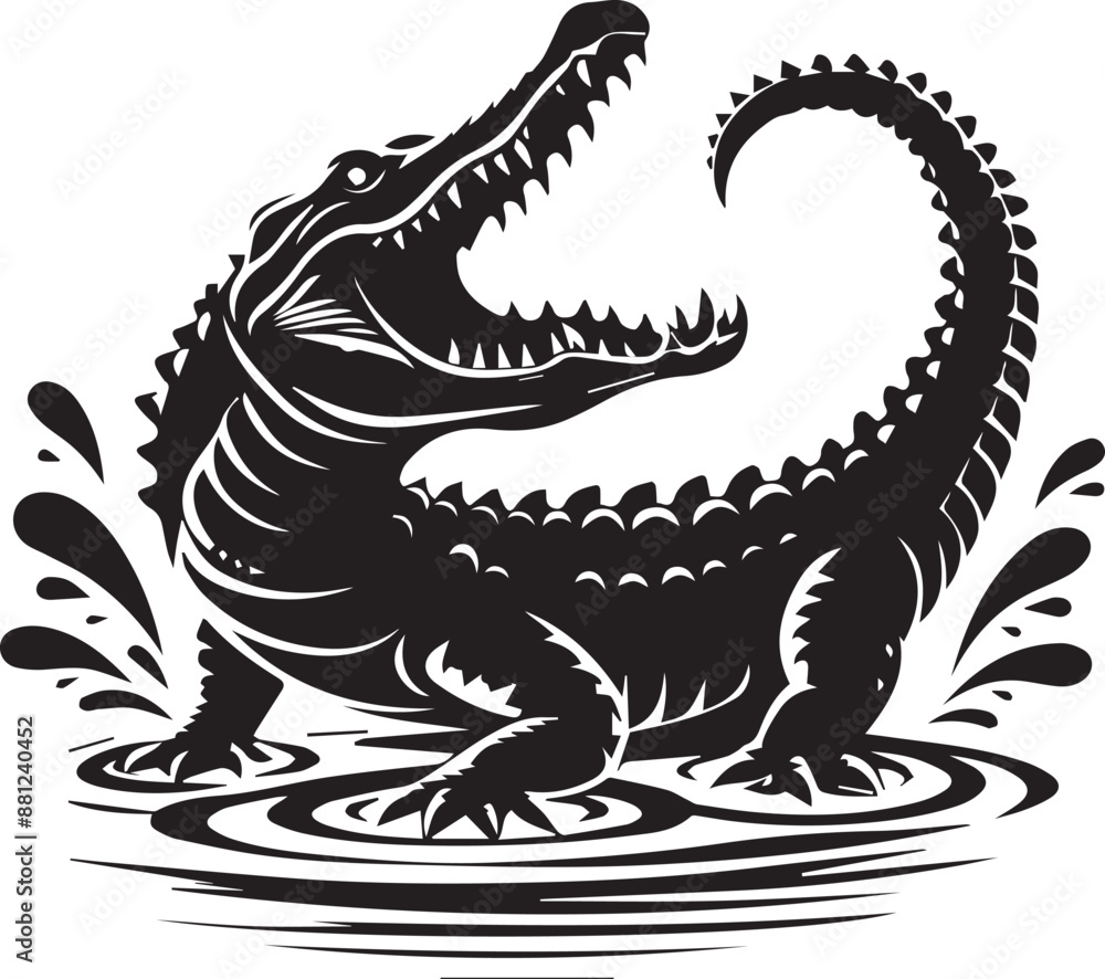 crocodile in a black crocodile in a black