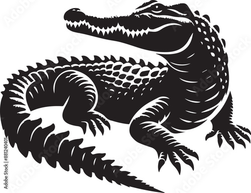 crocodile in a black