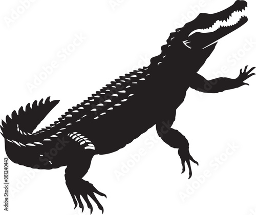 crocodile in a black