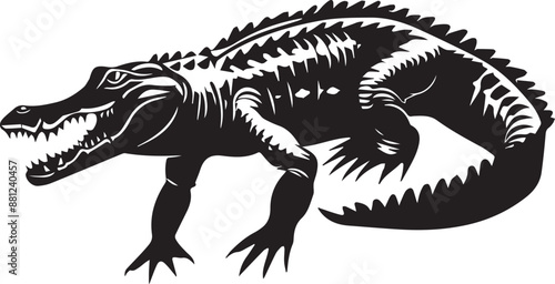 crocodile in a black