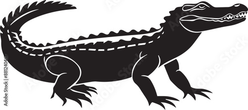 crocodile in a black