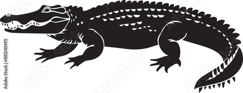 crocodile in a black