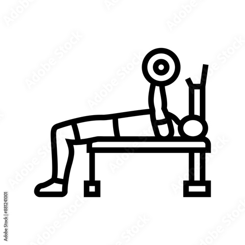 close grip bench press arm fitness exercise line icon vector. close grip bench press arm fitness exercise sign. isolated contour symbol black illustration