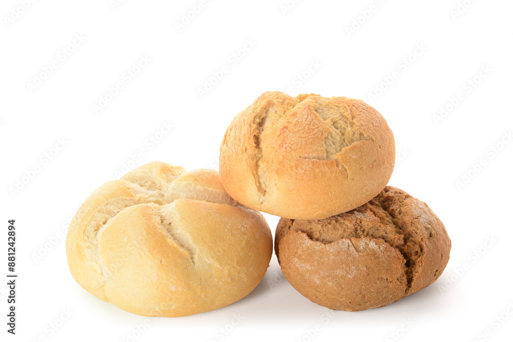 Different delicious buns on white background Different delicious buns on white background