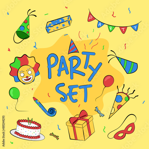 party set clipart illustration
