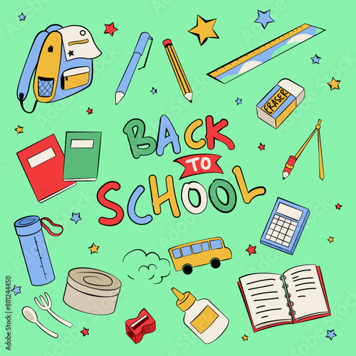 back to school clipart illustration