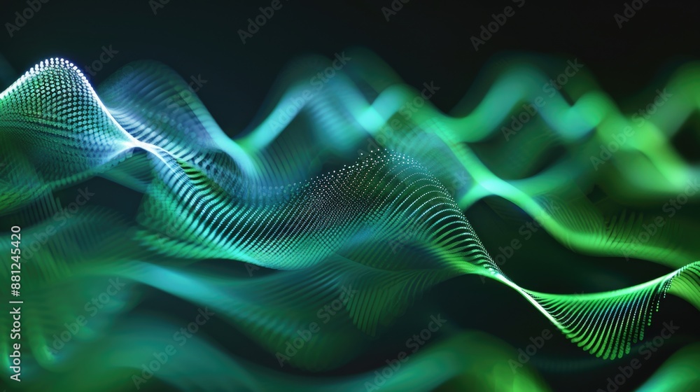 A detailed view of a green light wave A detailed view of a green light wave
