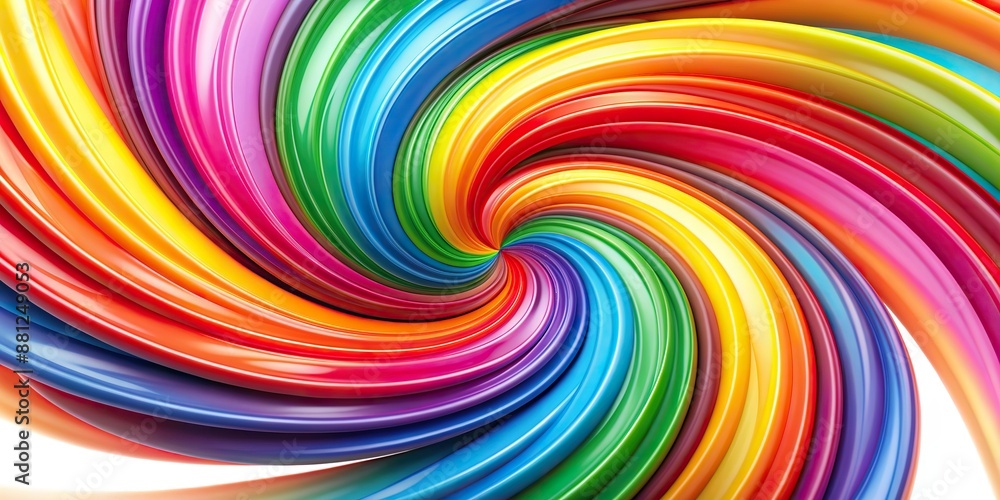 Vibrant colorful swirl pattern on a pure white background, mesmerizing abstract design creating a sense of dynamic movement and energetic visual appeal. Vibrant colorful swirl pattern on a pure white background, mesmerizing abstract design creating a sense of dynamic movement and energetic visual appeal.